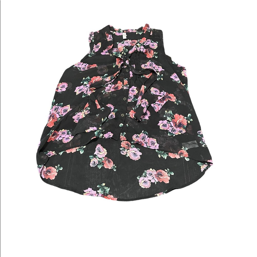 Floral sheer sleeveless top